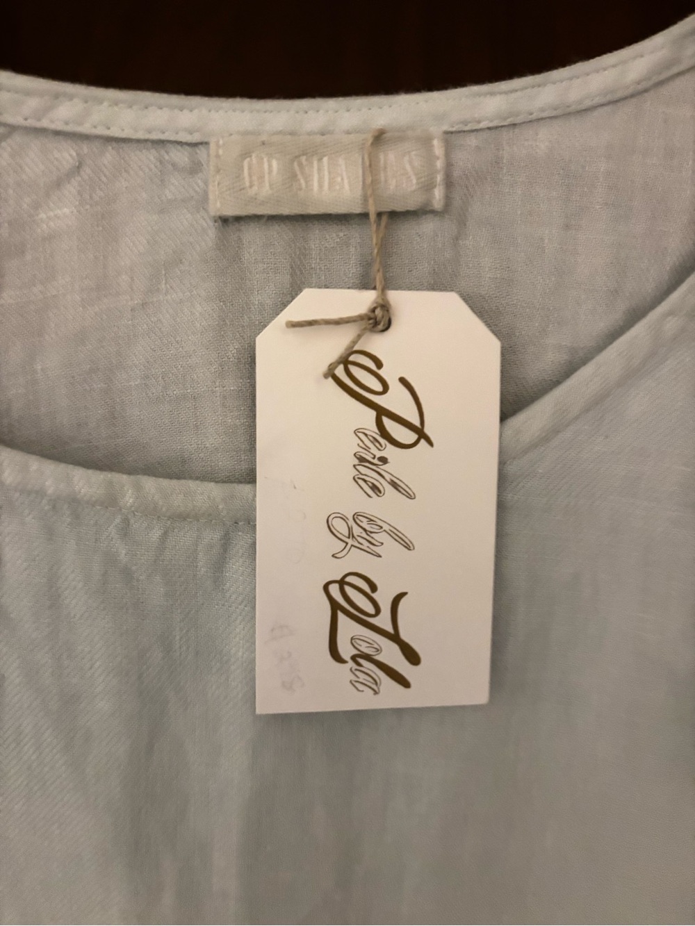 NWT CP Shades Short Sleeve Linen Shift Dress in Pale Blue - Picture 3 of 5